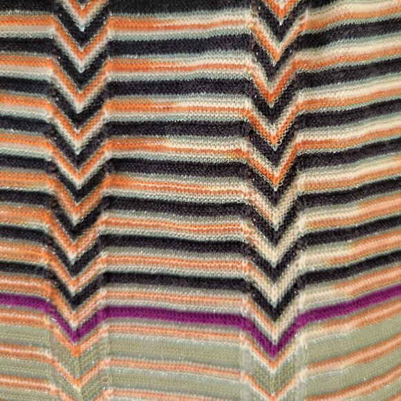 M MISSONI Zig Zag Knit Tie Back Dress 4 Vintage 90s - Picture 4 of 5